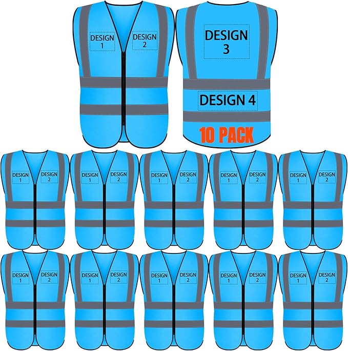 BeautyWill Custom Logo Safety Vest S,M,L,XL,2XL,3XL,4XL Personalized Safety Vest High Visibility Apparel