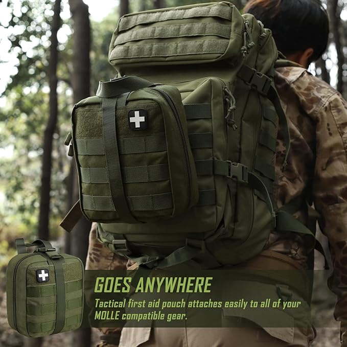 LIVANS 1000D First Aid Bag Empty Medical Ifak Pouch Molle EMT Pouches Rip-Away Tactical Military Trauma Emergency Medic Bag