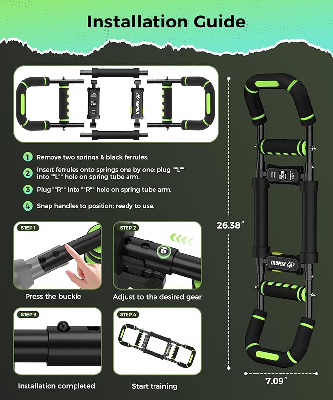Twister Arm Trainer, Adjustable 5 Resistance Levels (40-130 lbs) Chest & Arm Workout Equipment for Men & Women, Ergonomic Home Gym Strength Trainer with Anti-Slip Handles & Carry Bag