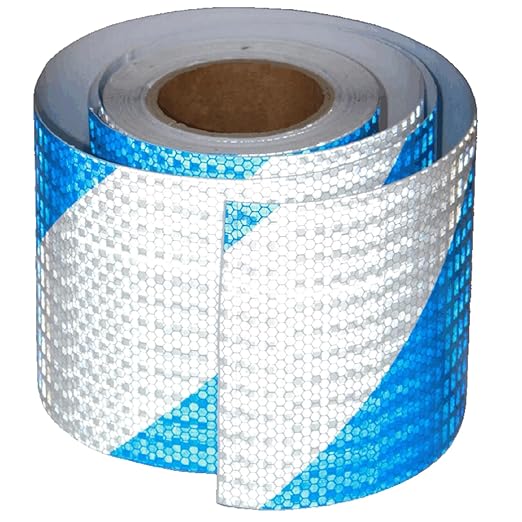 Reflective Tape Blue White 6 inch Wide for Bikes, Outdoor Waterproof High Visibility Safety Warning Adhesive Strips (66 feet)