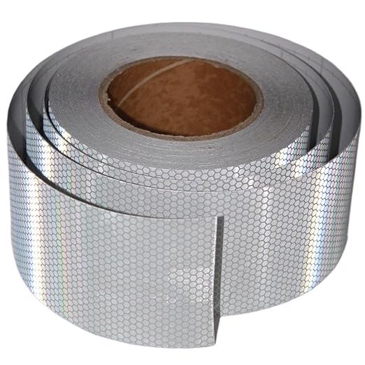 Silver Reflective Tape Outdoor Waterproof 3 inch, High Visibility Hazard Conspicuity Safety Industrial Marking Tape (66 feet)