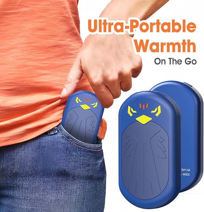 Hotdot Hand Warmers Rechargeable, Heat Levels (104–131°F), Real-Time Temp & Battery Display, Electric Hand Warmers, Fast Heating, Fits in Gloves/Pocket, Gifts for Women & Men