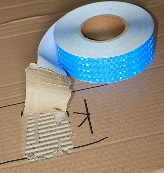 Blue Reflective Tape 2 inch Wide, Outdoor Waterproof Hazard Conspicuity Warning Industrial Marking Tape (166 feet)