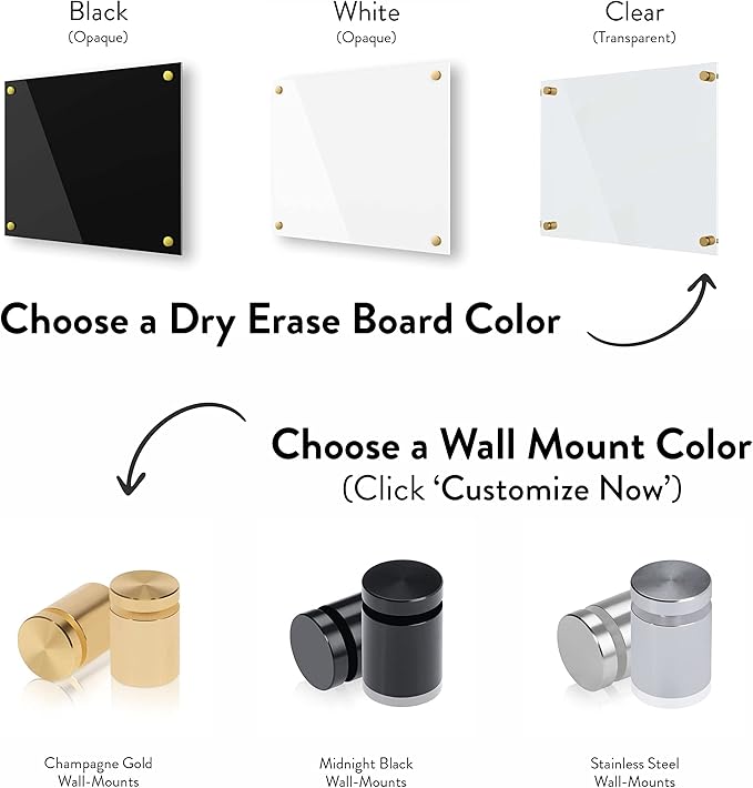 Ships Next Day, Made in USA - Acrylic Dry Erase Board | Non-Magnetic Dry Erase Board | Hanging Frameless White Board | Acrylic for Office, School and Home Walls | for Kids & Adults (Clear - 36x48)