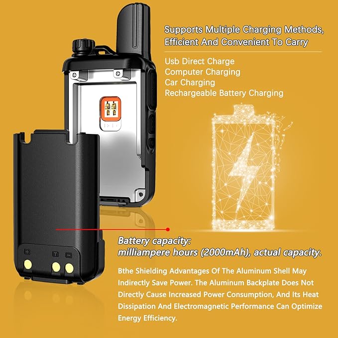 Unlimited Range Walkie Talkies Handheld PoC Two-Way Radio,pre-Installed SIM Card (Free for Life) Suitable for Fleet Dispatch/Construction site Collaboration/Family Emergencies (Glossy Black 4)