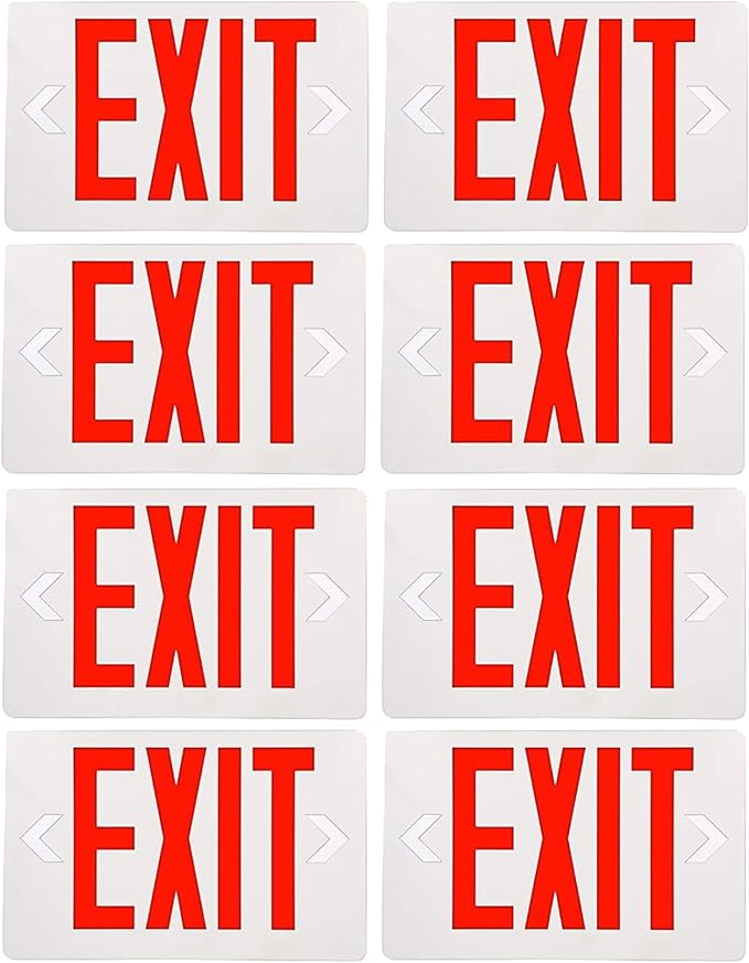 KastLite LED Exit Sign | Emergency Exit Sign with 90 Min Battery Backup | Ceiling & Wall Mount | Damp Rated, UL Listed, 120/277VAC, UL94V-0, Easy Install Small LED Exit Sign for Commercial Indoor Use
