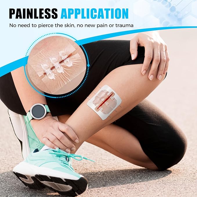 Senvok Butterfly Bandaids with Zip Stitch – 2 Pcs Large Wound Closure Strips for Big Wound Care, Quick Clot Emergency Repair, Hospital-Grade Skin Closure for Home & Outdoor Use