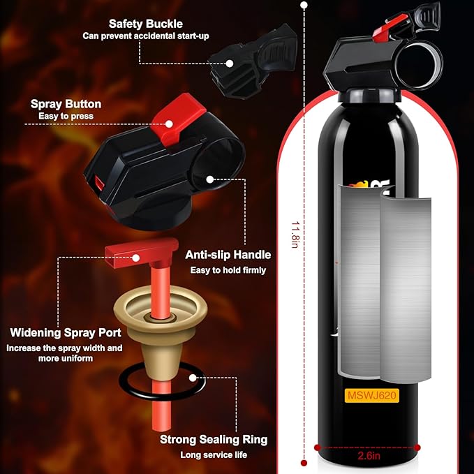 Fire Extinguisher for Home - Car Fire Extinguisher with Mount, Small A B C K Fire Extinguisher, Water-Based Fire Extinguishers for Car/House/Kitchen/Truck/Marine/Boat/Vehicle/utv/rv (3)