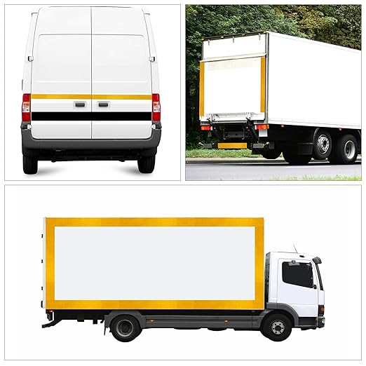 Reflective Tape, Waterproof Self Adhesive Dot Reflective Tape Outdoor Safety Caution Reflector for Trailers, Bikes, Cars（Yellow, 4 Inch x 32.8 Feet）