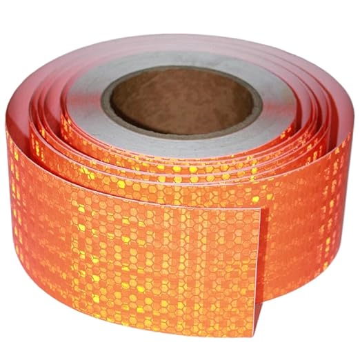 Industrial Reflective Tape Orange Outdoor Waterproof 3 inch Wide, High Visibility Safety Warning Reflector Sticker Strips (68 feet)