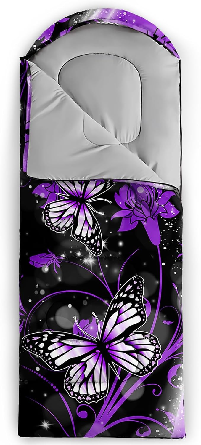 QOOMO Camping Sleeping Bags,3 Season Warm & Cool Weather,Lightweight,Waterproof Sleeping Bags for Adults & Kids,Traveling,and Outdoors,Camping Gear Equipment
