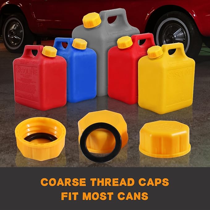 6 PCS Gas Can Cap for Universal 5 Gallon Gasoline Containers - Plastic Gas Can Caps for Improved Sealing and Transportation - Gas Can Accessories Replacement Lids