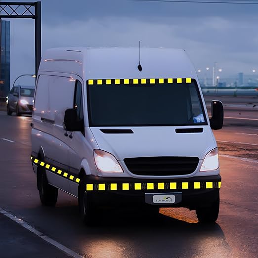 Reflective Tape Outdoor Waterproof 1 inch X 166 feet, High Visibility Hazard Conspicuity Warning Safety Industrial Marking Tape
