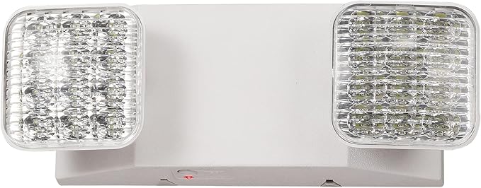 TANLUX LED Emergency Lights with Battery Backup, Two Head Adjustable Commercial Emergency Lights, UL Listed, AC 120/277V, Hardwired Emergency Exit Light Fixtures for Business - 1 Pack(White)