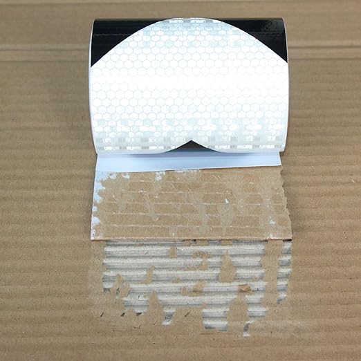 Black White Reflective Tape 4 inch, Outdoor Waterproof Hazard Conspicuity Warning Industrial Marking Tape (11 feet)