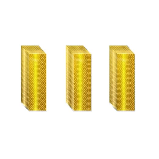Yellow Reflective Stickers 2 inch X 6 inch, Outdoor Waterproof High Visibility Warning Safety Adhesive Reflector Tape (30 Pcs)