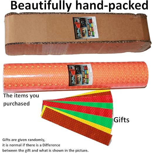 Industrial Reflective Tape Orange 10 inch Wide, Outdoor Waterproof High Visibility Safety Warning Adhesive Reflector Strips (10 feet)