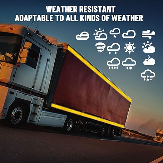 Reflective Tape, 1 Inch x 30 Feet - High Intensity - Yellow Reflective Safety Tape Waterproof Conspicuity for Trailer Reflector Trucks Bikes Baby Strollers Helmets