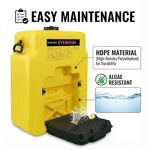 14 Gallon OSHA Approved Eyewash Stations - Portable Emergency Eye Wash Stations Wall Mounted,First Aid Eyewash Station Unit,Lasting for 15 Minute(53L)