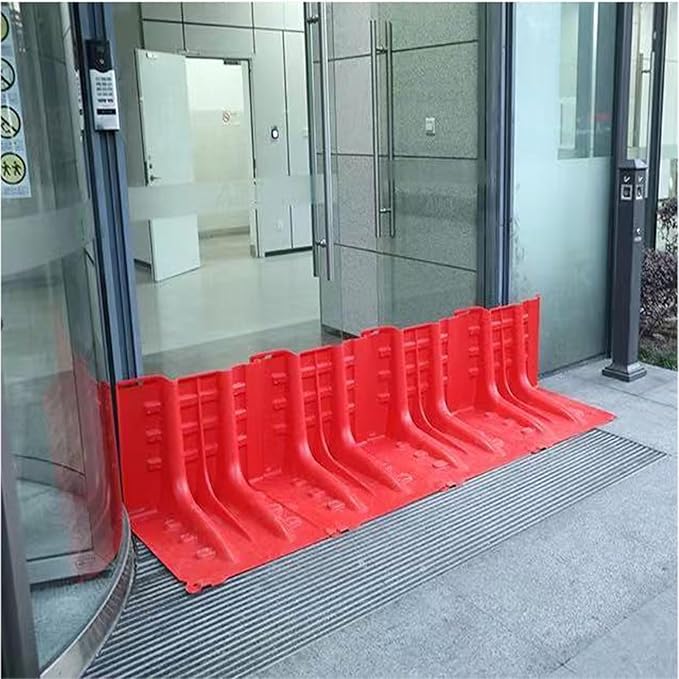Flood Protection Barrier, ABS Portable Height Flood Mitigation Barriers 2/3/4/5/6/7/8/9/10/20/30-Pcs Boxwall Water Overflow Divert(6-Pcs)
