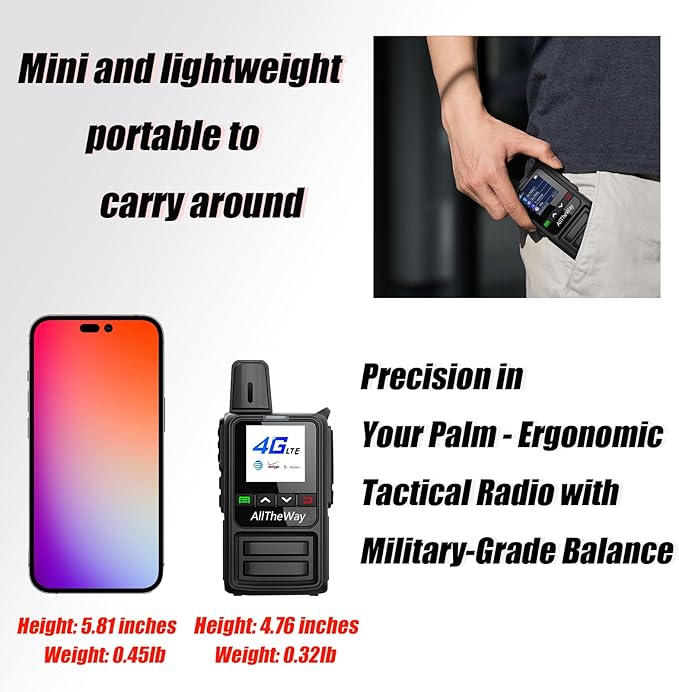 Lifetime Free 4G LTE Walkie Talkie - Unlimited Range Two-Way Radio, Admin Group Control, PTT Button, Requires SIM Card for Team Communication (K360-SIM-2Packs)