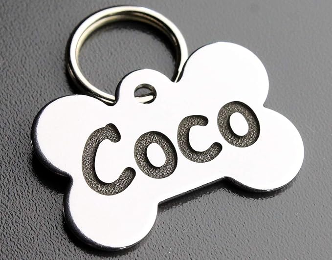 Stainless Steel Custom DEEP Engraved Pet ID Tags Personalized Front/Back Dog Tags for Dogs and Cats - XS Bone 3/4" x1-1/4 (2-Side Engraving)