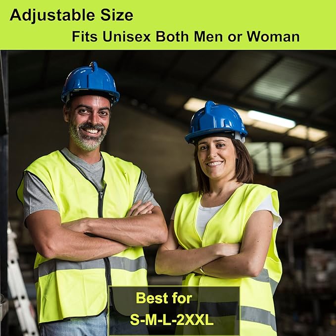 Safety Vests 10 Pack with Pockets,High Visibility Reflective Construction ANSI Class 2 Yellow Work Vests for Men,Woman,Hi Vis and Neon Mesh