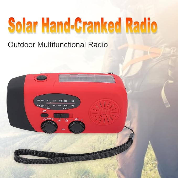 Yunir Emergency Radio, Solar Hand Crank Portable AM FM Radio Phone Charger with 2000mAh Battery, for Camping Hiking Power Outage (European Version)