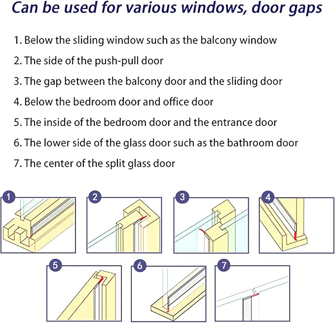 TAROSE Weather Stripping, Silicone Door Seal Strip Door, Window, Transparent 16 Feet Long (Width 45mm)