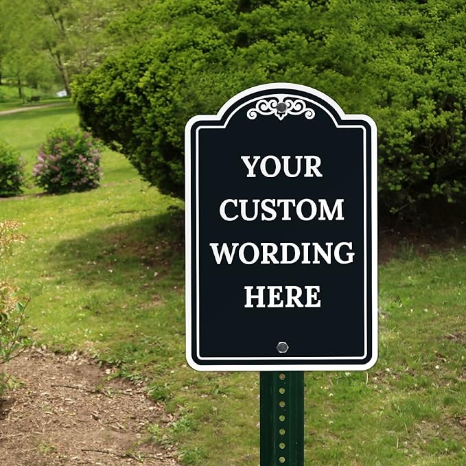 Custom Indoor/Outdoor Decorative Sign,Custom Personalized Black Sign, 12x18 Inches, ACM, Fade Resistant, Made in USA by Signs