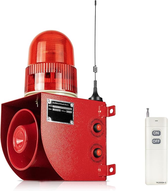 Wireless Alarm Siren 0.31Mile Range Multitone 120dB Loud Horn Waterproof Security Siren for Industry Business Home Shop Hotel School AC110-120V