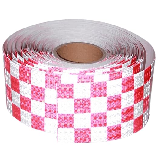 Reflective Tape Red White 4 Inch x 168 Feet, Outdoor Waterproof High Visibility Adhesive Stickers, High Intensity Strips