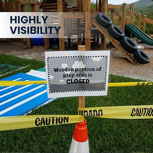 ADHES Yellow Caution Tape Roll, 3 inch x 300ft Hazard Tape Construction Tape for Danger/Hazardous Areas, Ideal Use for Parties, Decorations
