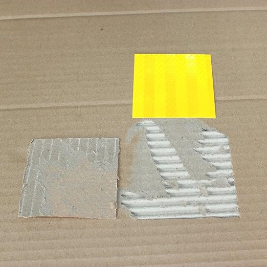 Non Fading Yellow Reflective Stickers 2 inch X 2 inch, Outdoor Waterproof High Visibility Warning Safety Adhesive Reflector Tape (100 Pcs)