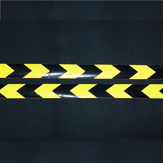 Reflective Tape Yellow Black 1 Inch x 168 Feet, Warning Conspicuity Reflector, Night Safety Sticker for Car Trailer Clothing