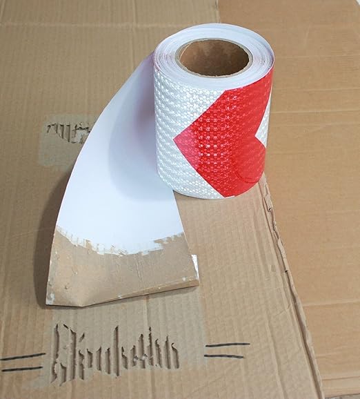 Reflective Tape Red White 6 inch Wide for Bikes, Outdoor Waterproof High Visibility Safety Warning Adhesive Strips (66 feet)