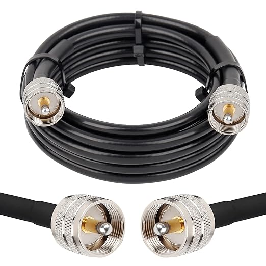 RG8x Coaxial Cable 15ft,CB Coax Cable 50 Ohm,UHF PL259 Male to Male Low Loss CB Antenna Extension for HAM Radio,VHF Radio,SWR Meter,Dummy Load,Antenna Analyzer