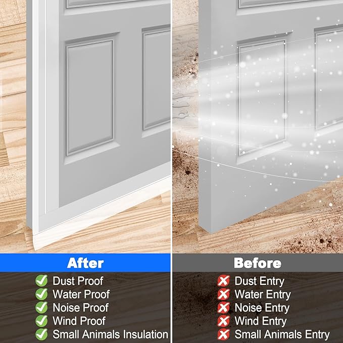 ToLanbbt Weather Stripping Silicone Door Seal Strip 2 in x 40 ft Door Draft Stopper Self Adhesive Door Draft Tape, Side & Bottom Gaps Insulation Strip for Glass Shower Door Sliding Door Window, Clear