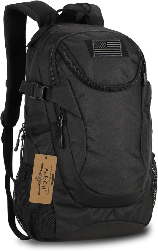 ArcEnCiel Motorcycle Backpack Tactical Military Bag for Outdoor Hiking Camping Trekking - Rain Cover+Patch Included