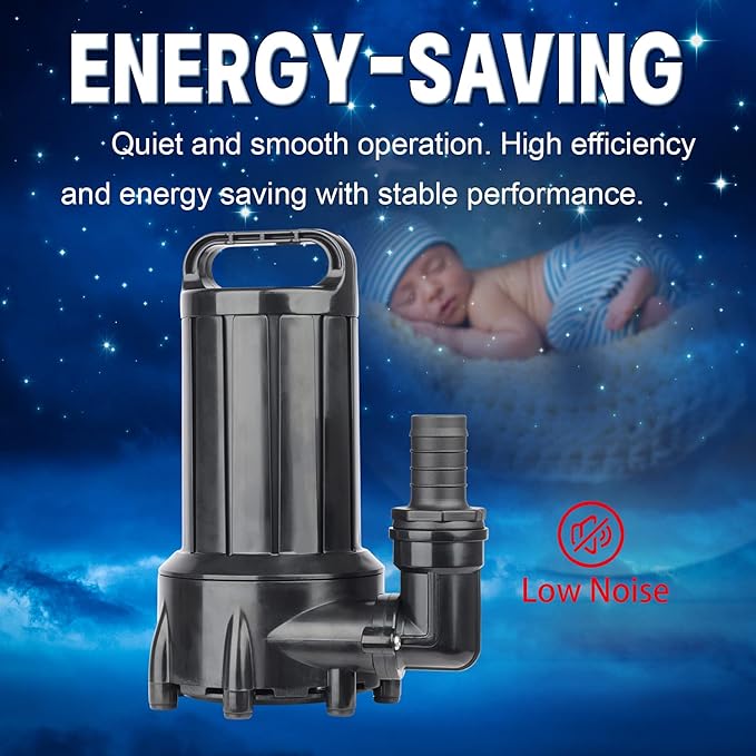 WaterRebirth (PB2000,2000GPH) High Flow Submersible Water Pump-Home/Inline Water Pump-Submersible Pump-Water Transfer Pump-Aquarium Pump