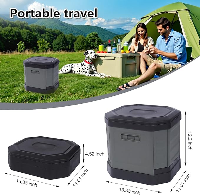 Portable Camping Toilet, Portable Travel Folding Toilet with Lid for Adults and Kids, Portable Potty for Camping, Hiking, Car Travel,Truck, RV, Boating, Road Trips, Beach