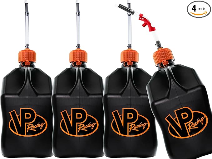 VP Racing Utility Container 5.5 Gallon - 4 Pack With 4 Deluxe Hoses and a Get Bent Hose Bender (V-Twin, 4 Pack)