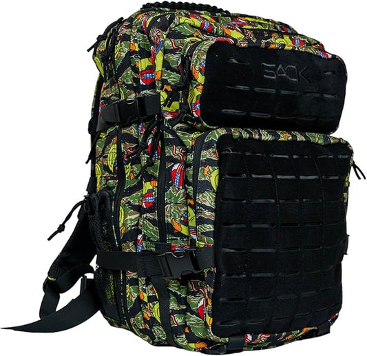 Combat Iron 35L Military Tactical Backpack for Men & Women, Molle Daypack Bug Out Bag, Hiking, Camping, Travel Rucksack with Bottle Holder, Tactiduck Tiger Stripe Camo
