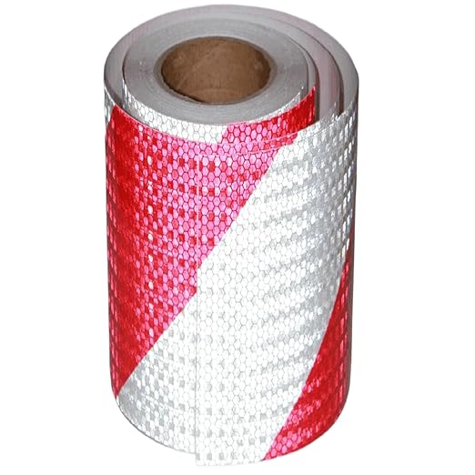 Red White Reflective Tape 16 Inch for Truck, Safety Caution Reflector Strips, Hazard Conspicuity Warning Adhesive Stickers (68 feet)