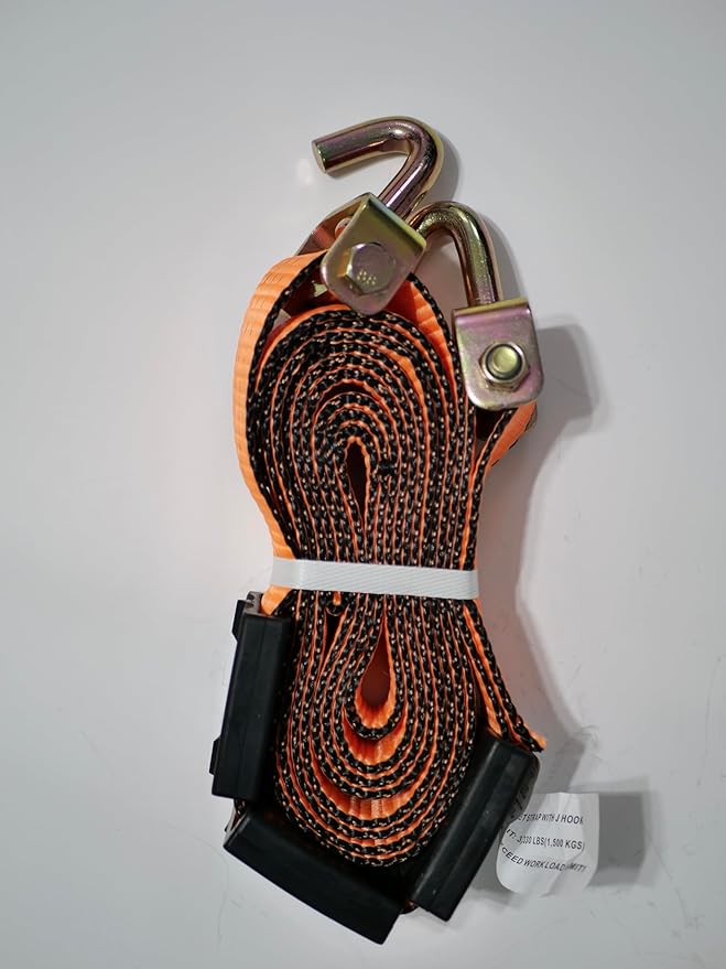 D.A.S. Car Hauler Straps - 3333lb Load Limit, Set of 4 Wheel Tie Down Straps for Car, Truck, and UTV Transport, Secure Car Tie Dow, Three Cleat Design | Orange Color