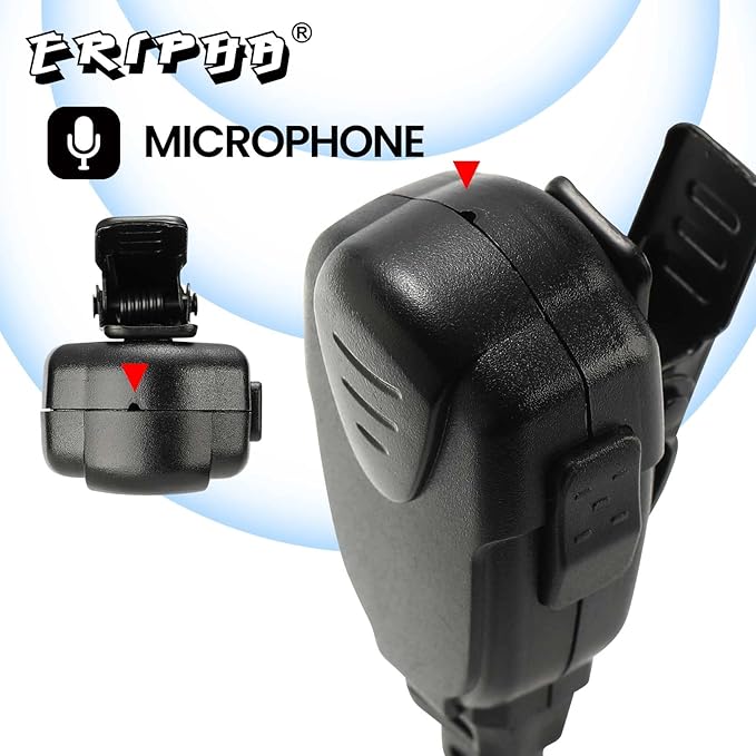 2 Pin Walkie Talkie Earpiece with PTT Mic and Air Acoustic Tube Compatible with Motorola BPR40 CLS 1110 1410 VL50 RDM2070D DLR1020 DLR1060 Two Way Radios Surveillance Headset (10 Pack)
