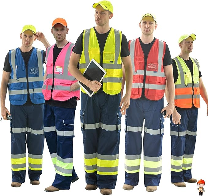 4xl 5XL high visibility vest red big and tall