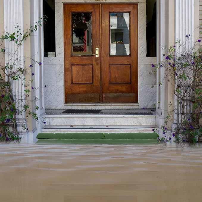 4 Pcs 3'× 6'' Long Sand Bags for Flooding - Thickened Canvas Flood Protection Sandbag Tube with Elastic Band, Reusable Flood Rain Wind Barrier Sand Bag Tube for Door Window Flood Control