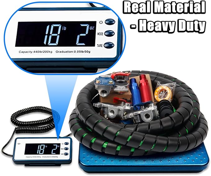15ft 3 in 1 ABS & Power Air Line Hose with 37 Degree Emergency Service 2 sets Glad Hands & Glad Hand Grips for Tractor Trailer Semi Truck