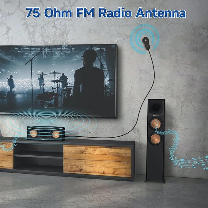 FM Radio Antenna 75 Ohm FM Antenna for Pioneer Onkyo Yamaha Marantz Bose Wave Music System Indoor Digital HD Radio FM Radio Bluetooth Stereo Receiver AV Audio Video Home Theater Receiver